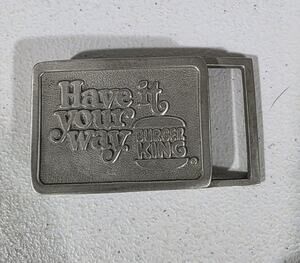 Vintage Burger King Have It Your Way Solid Pewter Belt Buckle Special Edition